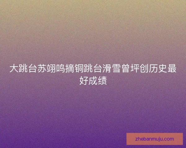 大跳台苏翊鸣摘铜跳台滑雪曾坪创历史最好成绩