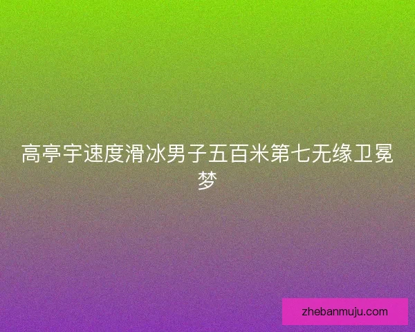高亭宇速度滑冰男子五百米第七无缘卫冕梦